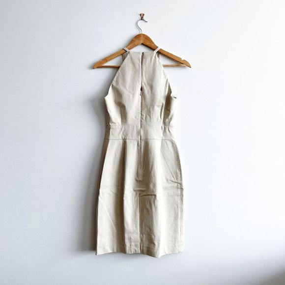 Banana Republic Womens  Dress Halter Spaghetti Strap Cream Summer Ivory - Picture 2 of 8